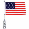 Motorcycle Flagpole Mount and USA Flag - 6" x 9"